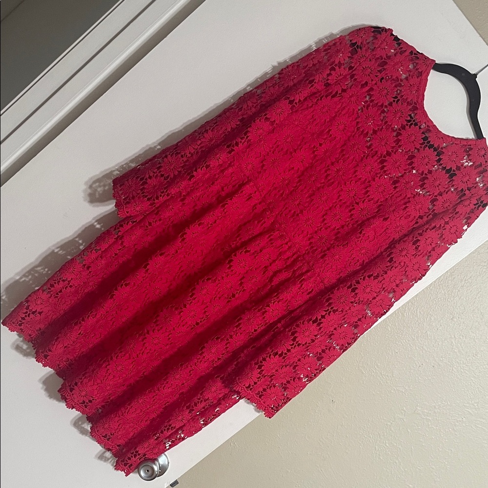Donna Morgan Red Lace Mini Dress